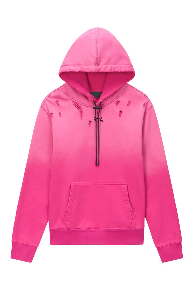 Dion Distressed Hoodie, Main, color, VINTAGE FUCHSIA