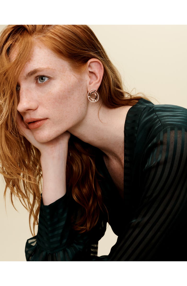 Messika Move Romane 18K Gold & Diamond Hoop Earrings, Alternate, color, White Gold