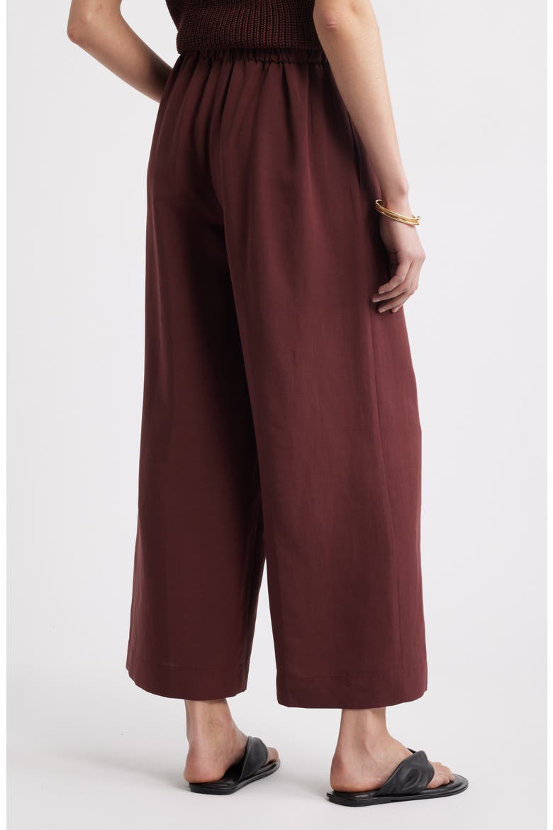 Wide Leg Crop Pants, Alternate, color, BROWN RAISIN