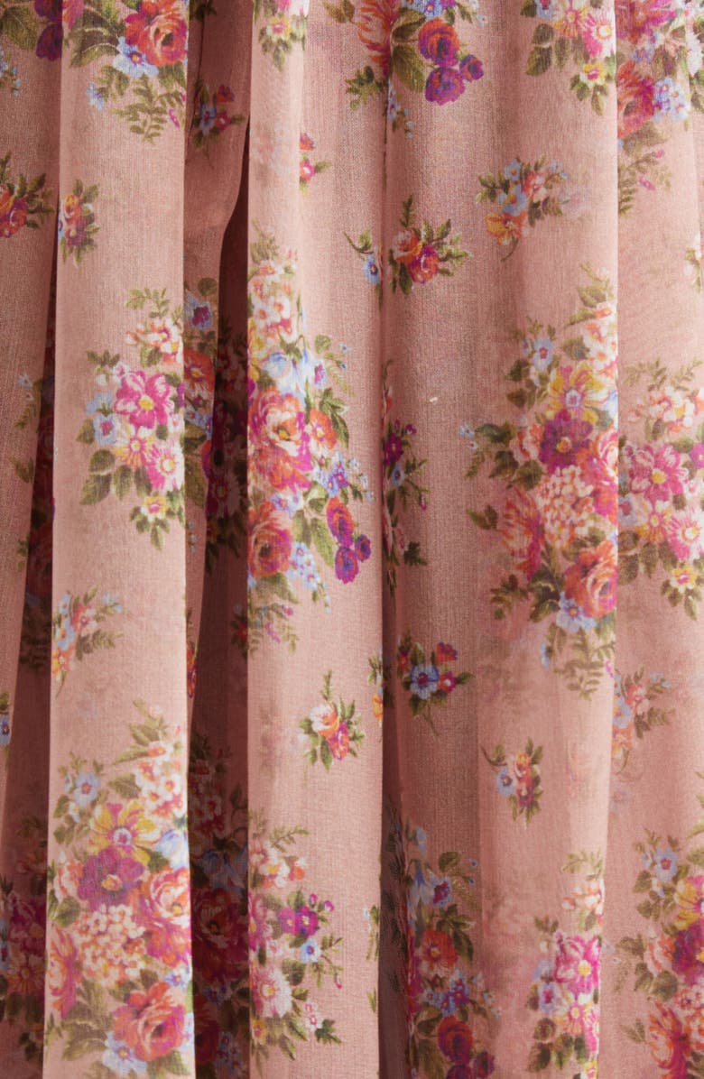 Dolce&Gabbana Floral Bouquet Print Satin, Chiffon & Lace Dress, Alternate, color, Mazzolini Fiori Fros