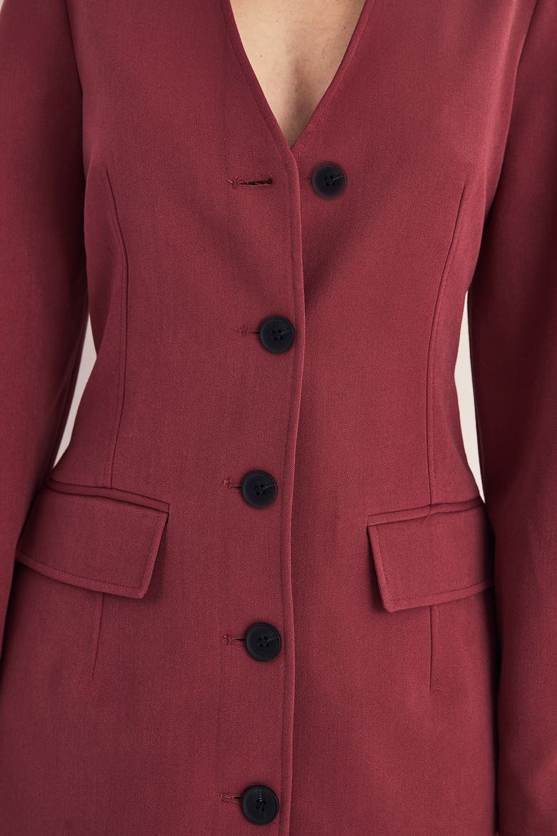 Button Through Mini Blazer Dress, Alternate, color, Tobacco
