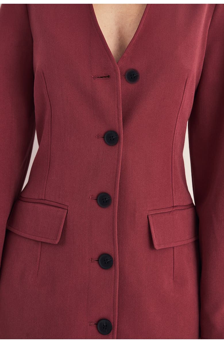 NASTY GAL Button Through Mini Blazer Dress, Alternate, color, Tobacco