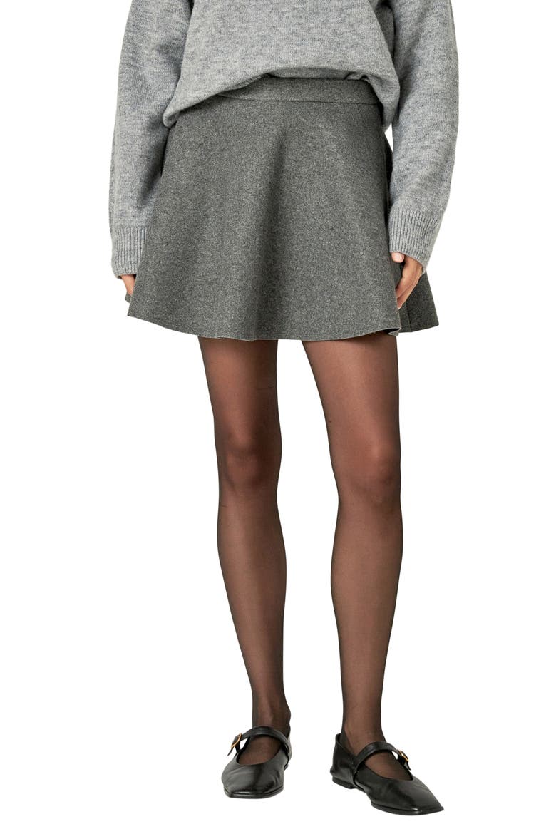 Flared Miniskirt, Main, color, CHARCOAL