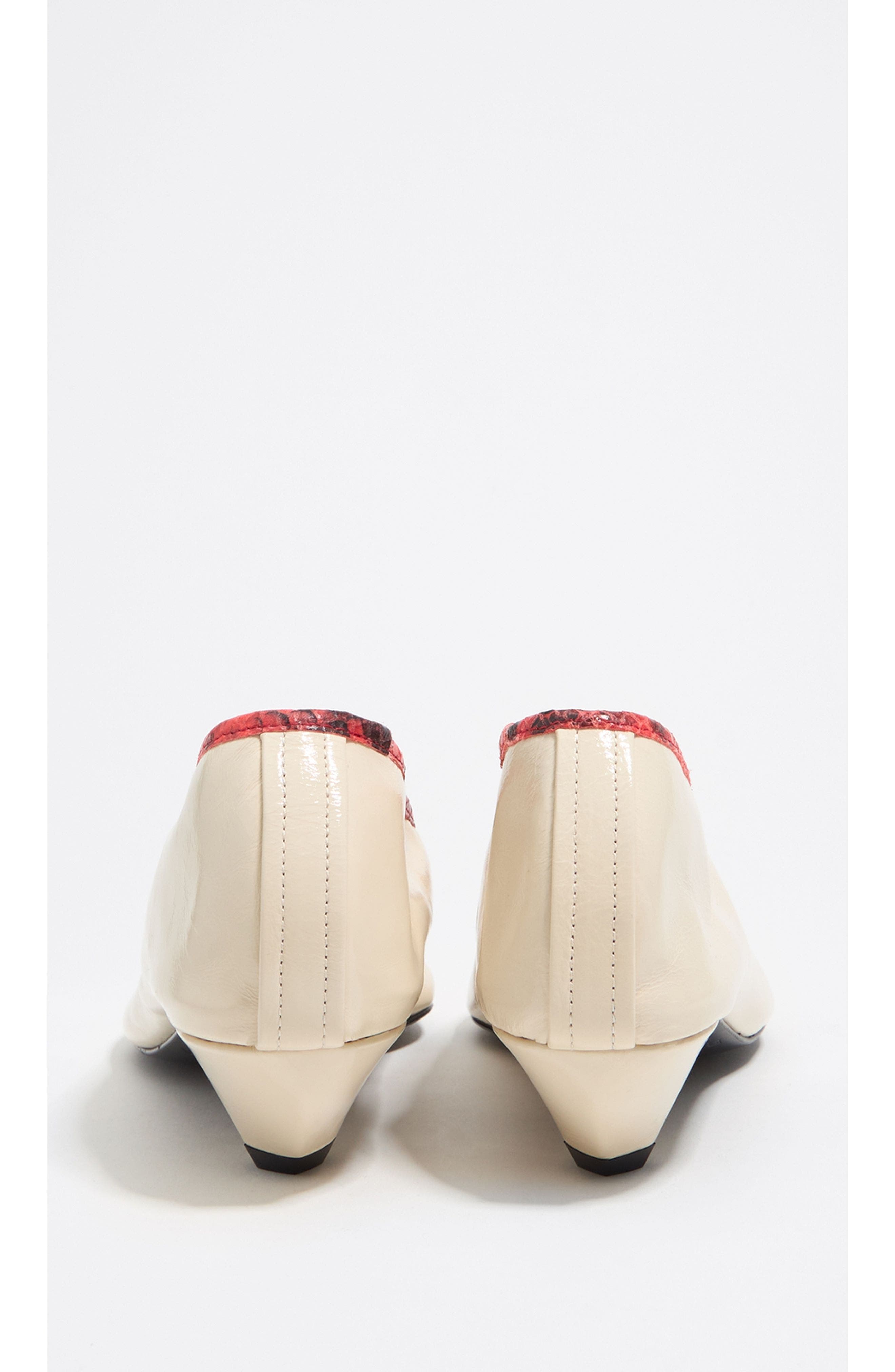 Bimba y Lola Leather Small Heel Court Shoe, Alternate, color, Ivory