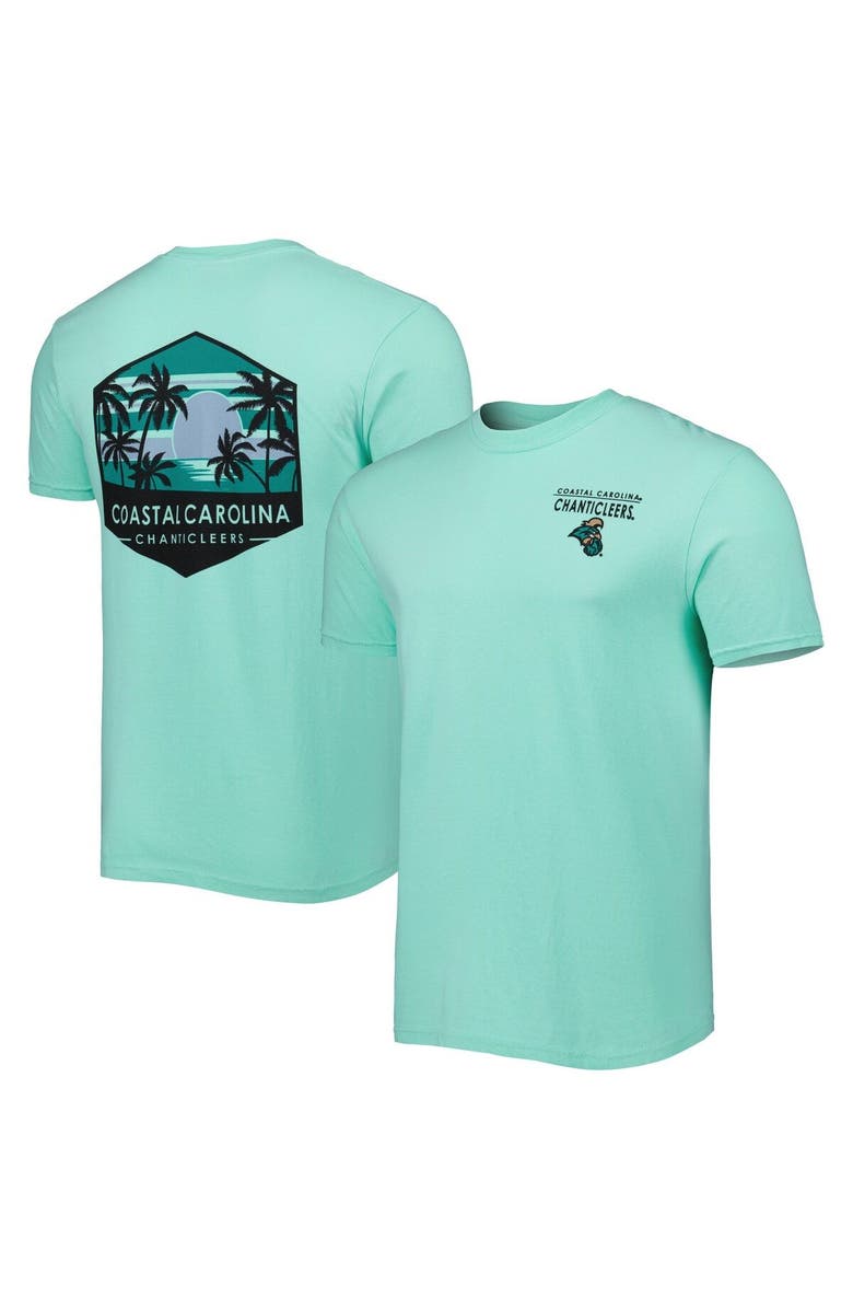 IMAGE ONE Men's Teal Coastal Carolina Chanticleers Landscape Shield T-Shirt, Main, color, 