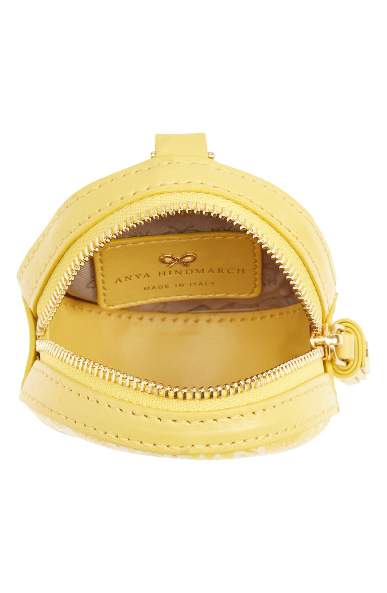 Anya Hindmarch Wink Canvas Earbud Pouch, Alternate, color, Lemon Curd / Yellow Jade