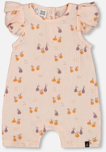 Deux Par Deux Muslin Romper - Printed Pear