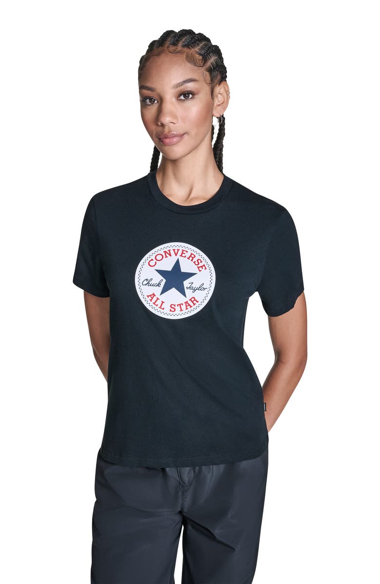 Converse Women's Chuck Taylor All Star Patch T-Shirt, Alternate, color, Converse Black