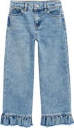 Tractr Kids' Ruffle Hem Wide Leg Jeans