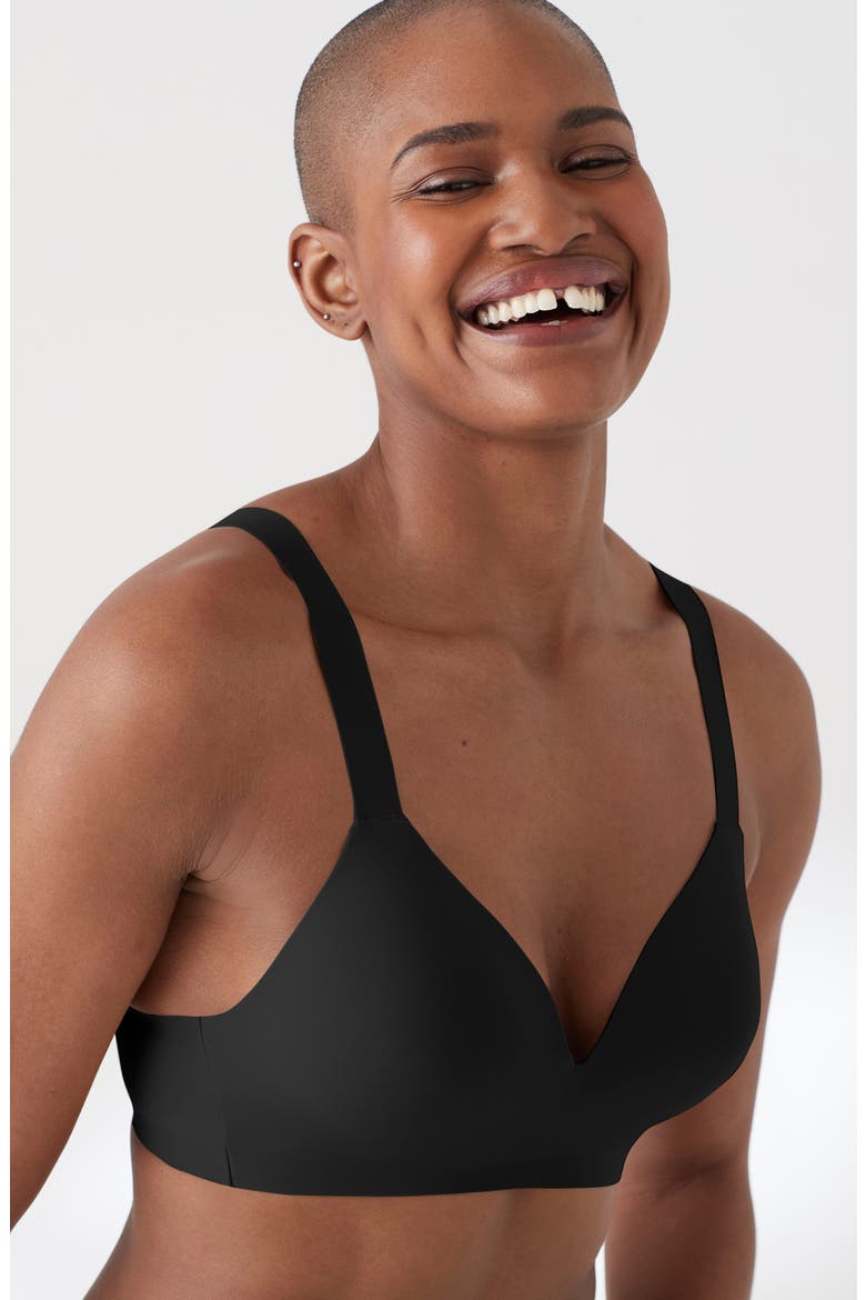 True Body Boost Wireless Hook Back Push-Up Bra, Alternate, color, BLACK