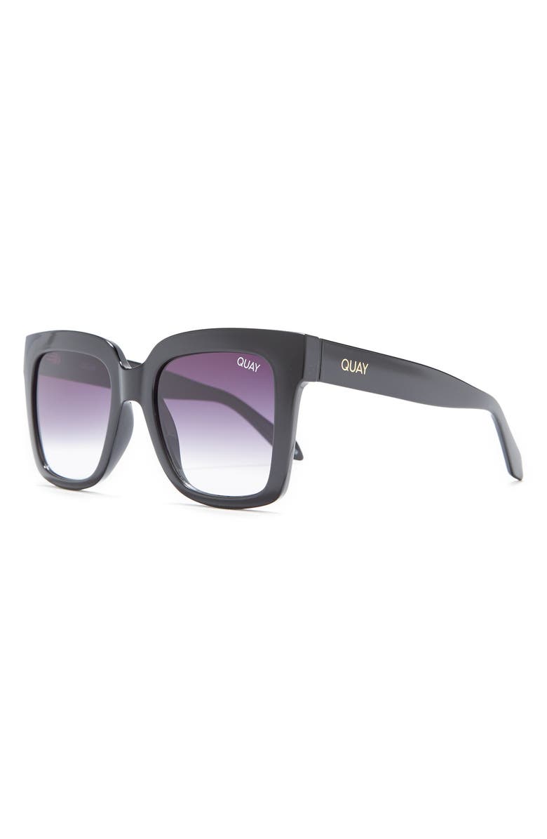 QUAY Icy 52mm Gradient Square Sunglasses, Alternate, color, Black Fade