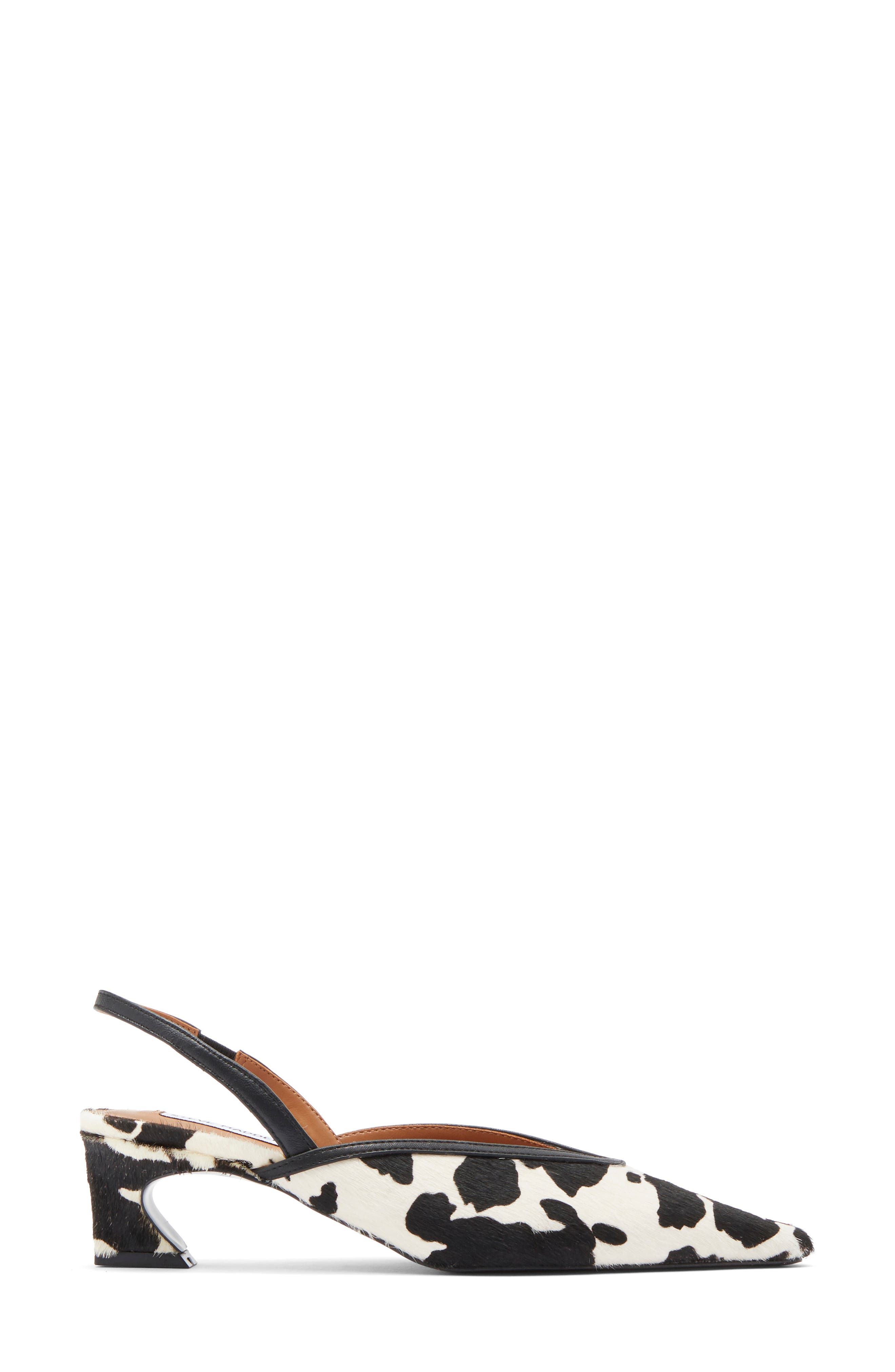 Steve Madden Haleigh Slingback Pump, Alternate, color, Black/White Calf Hair