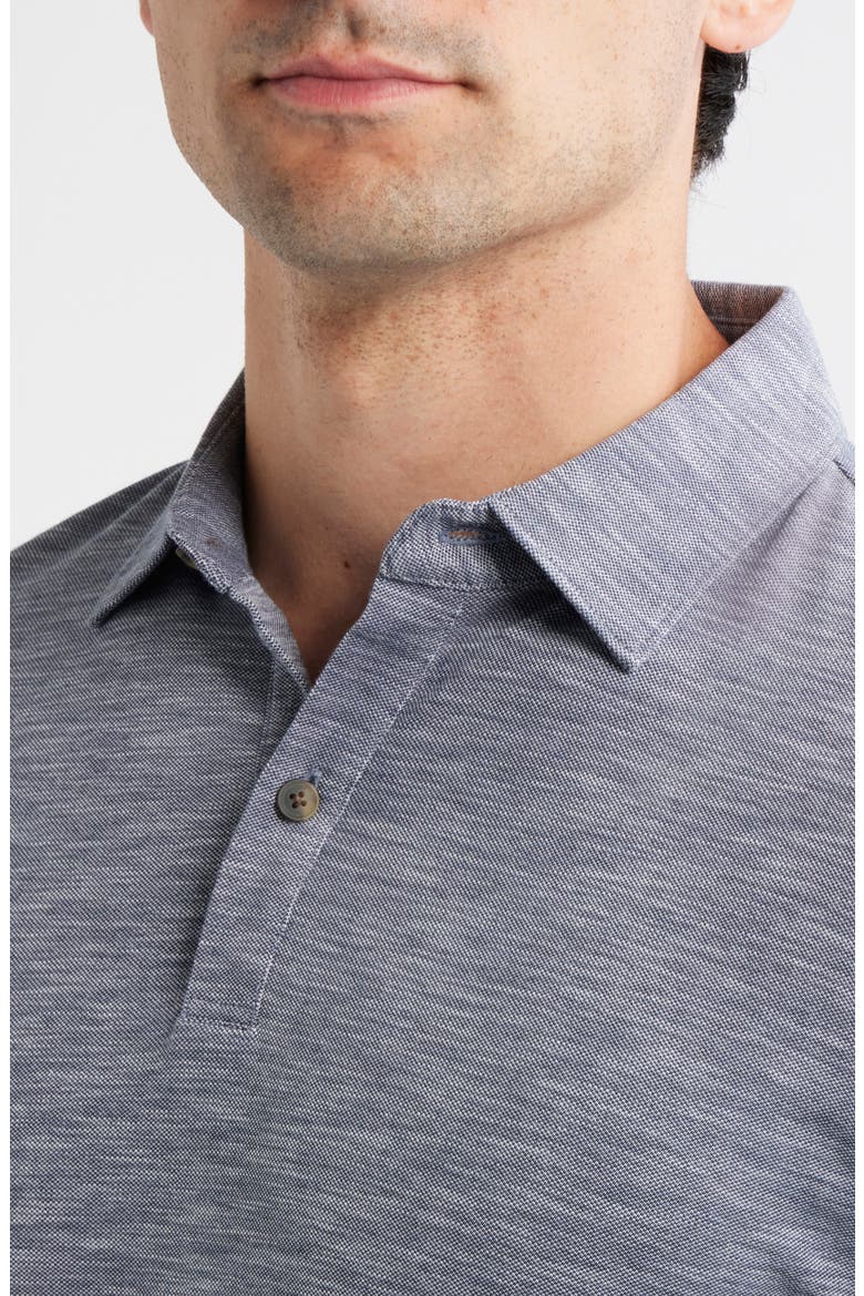 Long Sleeve Slub Pique Polo, Alternate, color, NAVY