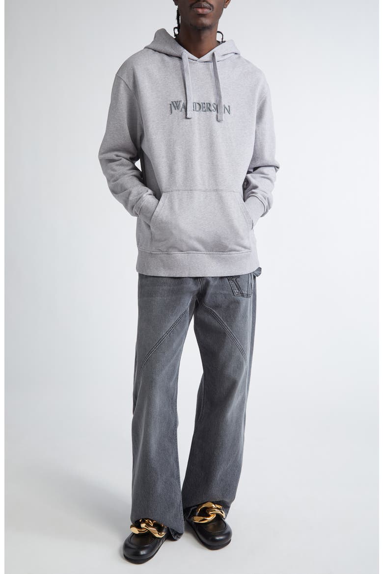 Logo Embroidered Hoodie, Alternate, color, GREY MELANGE
