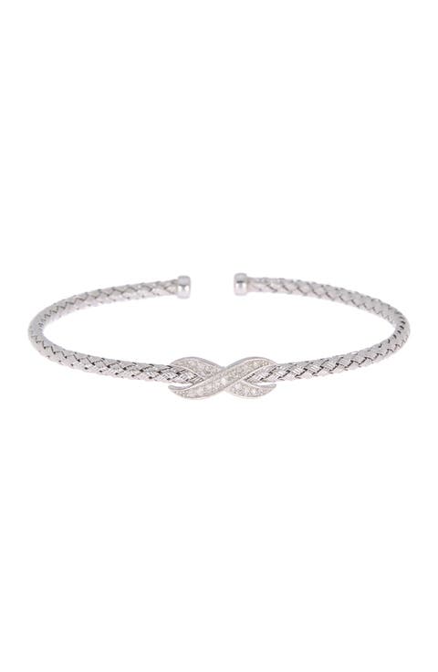 Cubic Zirconia Infinity Twisted Cuff Bracelet
