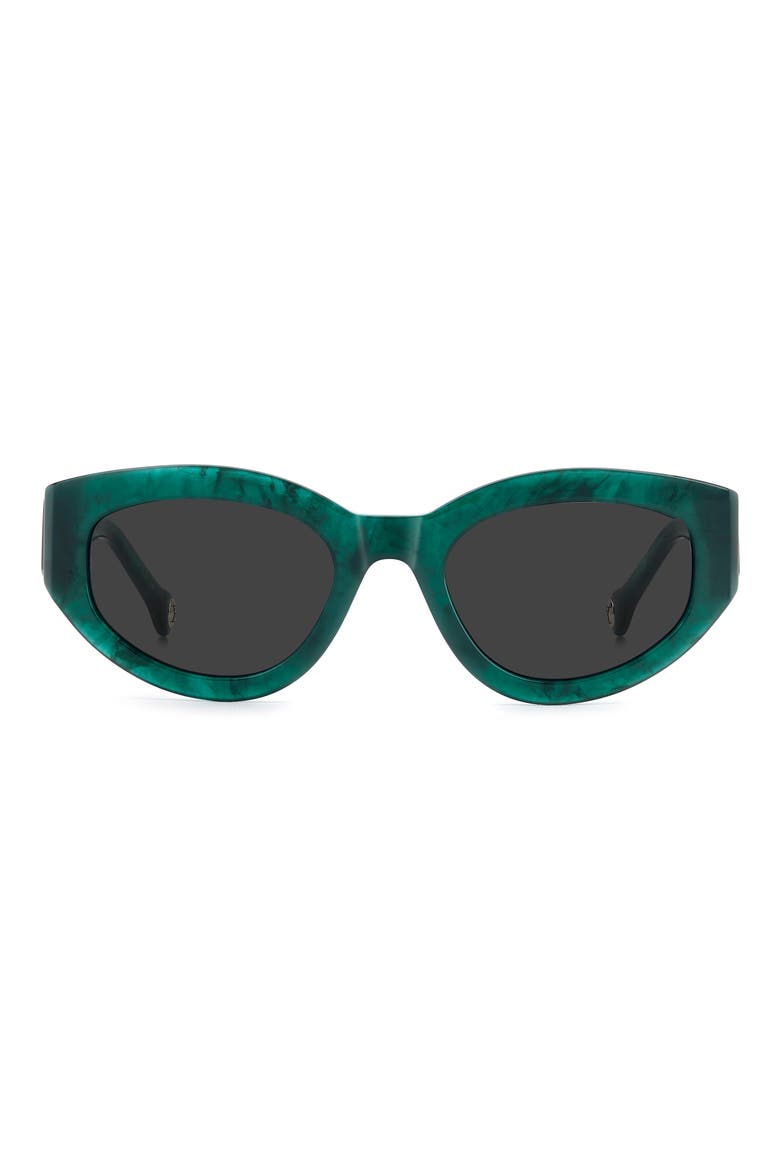 Her 52mm Gradient Oval Sunglasses, Main, color, GREEN MARBLE BLACK/ GREY