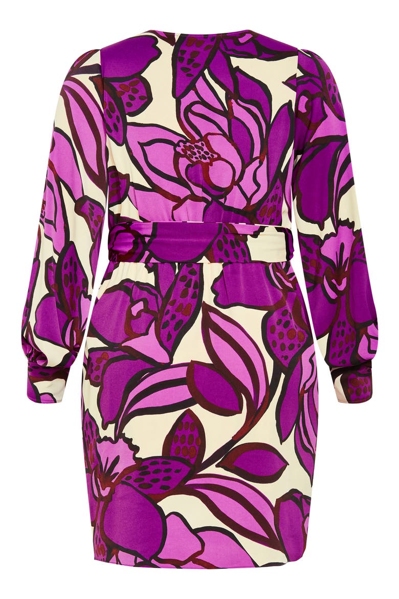 Amalia Floral Long Sleeve Faux Wrap Dress, Alternate, color, PRINT