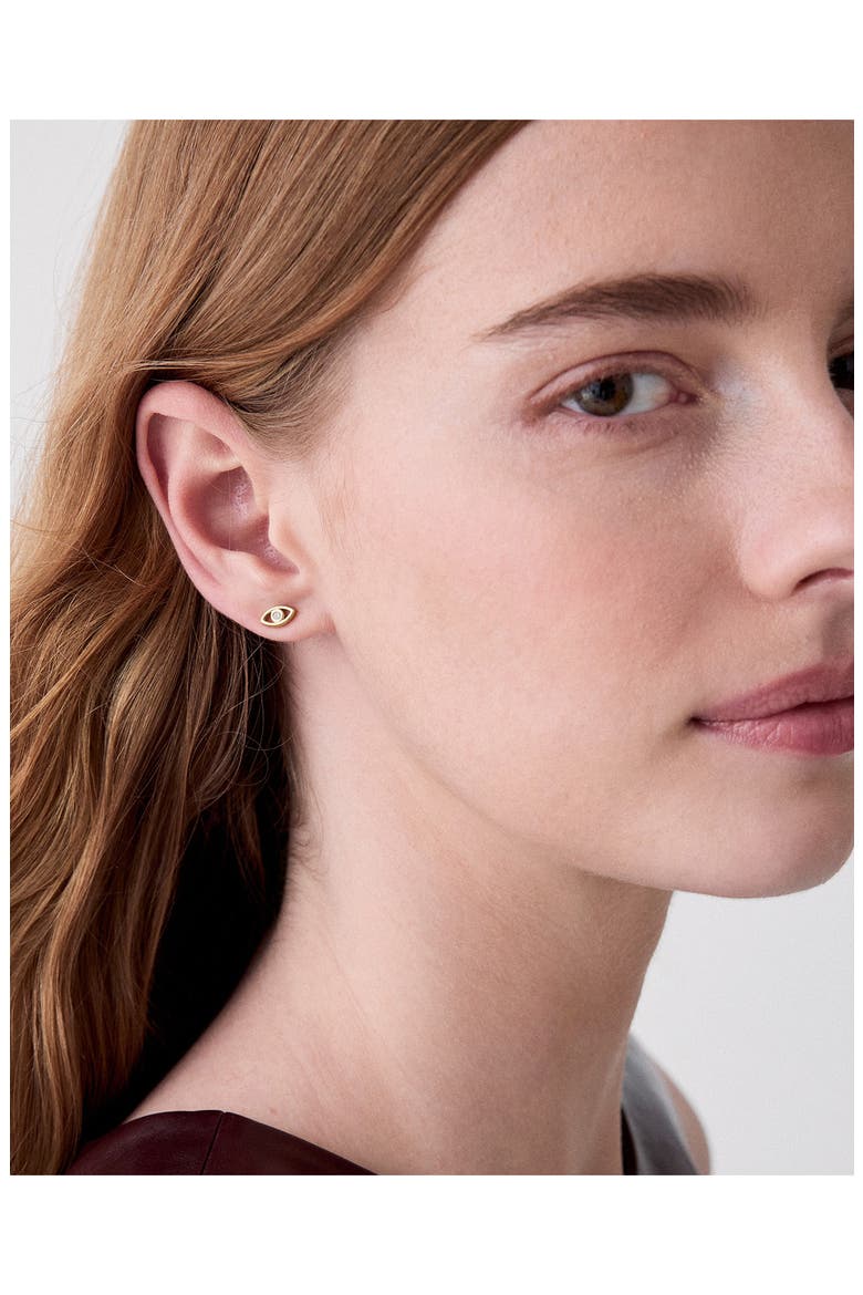 you're a gem evil eye stud earrings, Alternate, color, GOLD