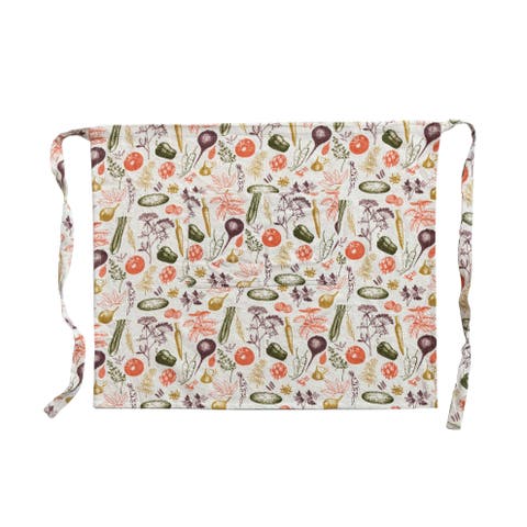 Garden Cotton and Linen Apron with Pocket, Multicolor