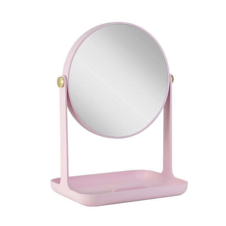 Zadro Back-to-School Makeup Mirror with Accessory Tray & Phone Holder in Rose Quartz 
