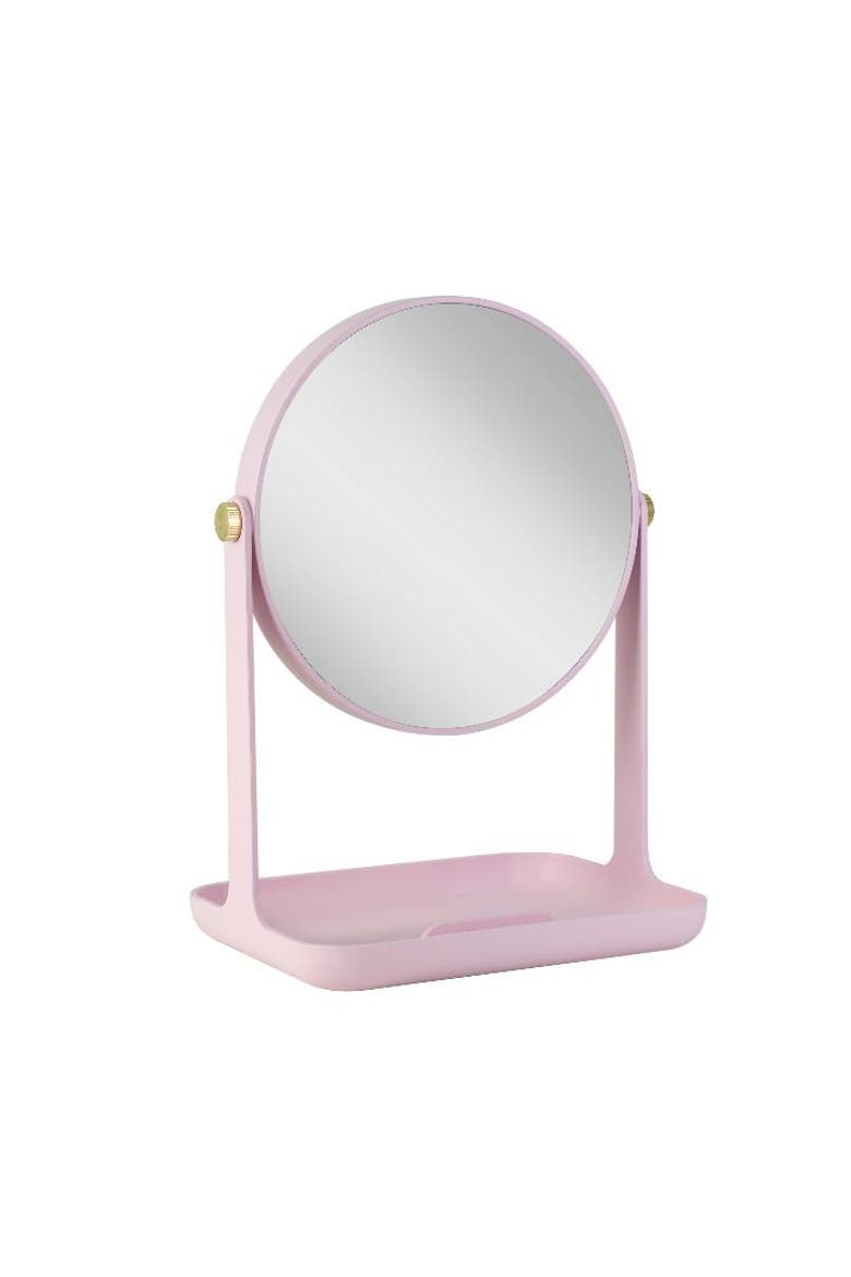 Back-to-School Makeup Mirror with Accessory Tray & Phone Holder, Main, color, Rose Quartz
