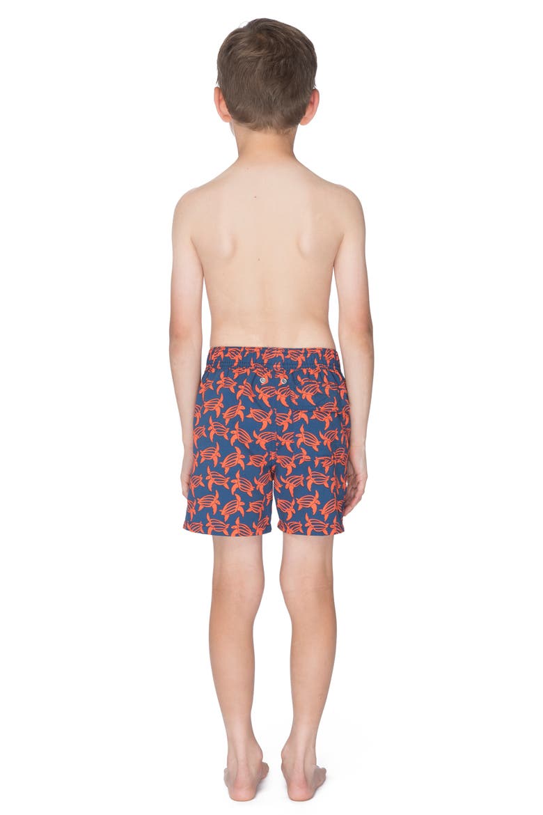 Turtle Swim Trunks, Alternate, color, NAVY/ ORANGE