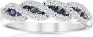 Bliss Diamond 1/3 Ct Blue Sapphire & Diamond Ladies Swirl Wedding Ring 10k Gold
