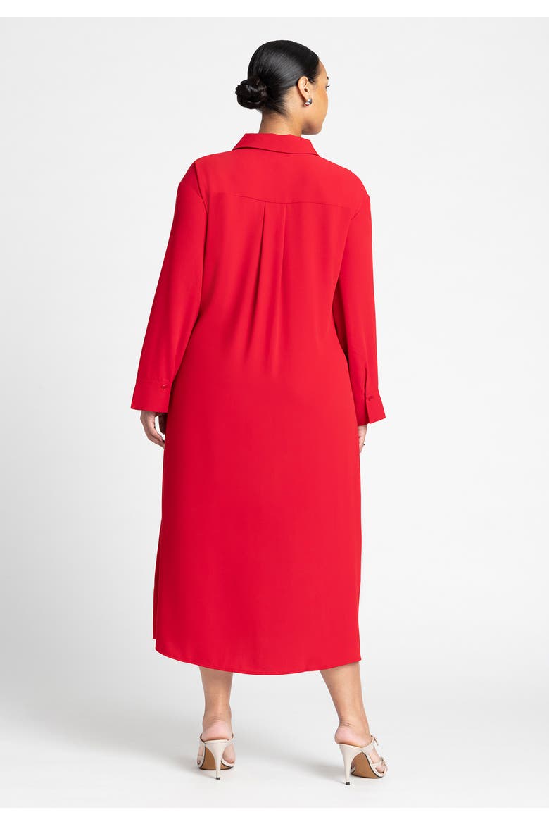 Tie Front Oversized Shirt Dress, Alternate, color, BARBADOS CHERRY