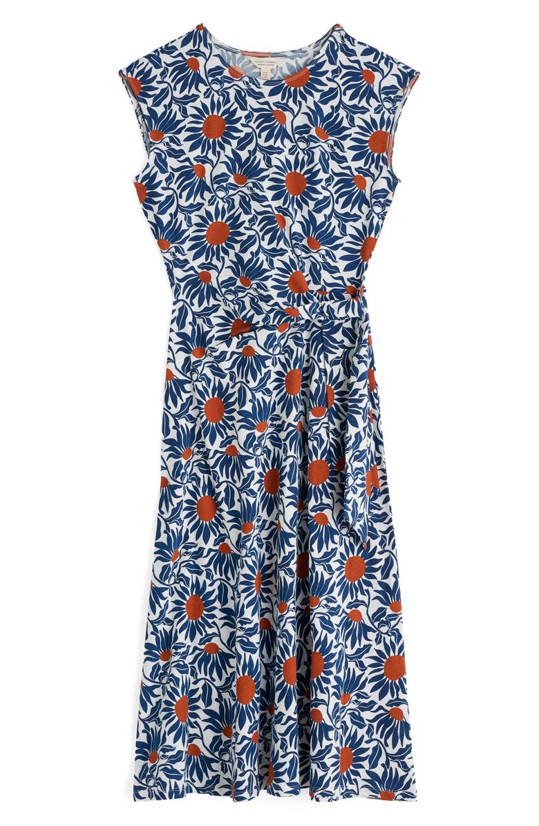 Seasalt Cornwall Fettling Tie Waist Jersey Midi Dress, Alternate, color, Bold Sunflower Marine Chalk