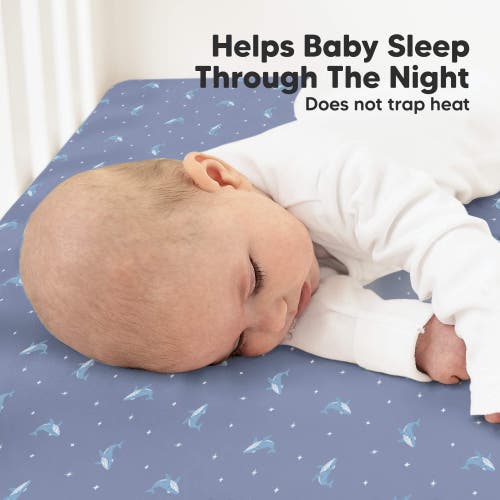 Keababies Soothe Fitted Crib Sheet In Marine Muse
