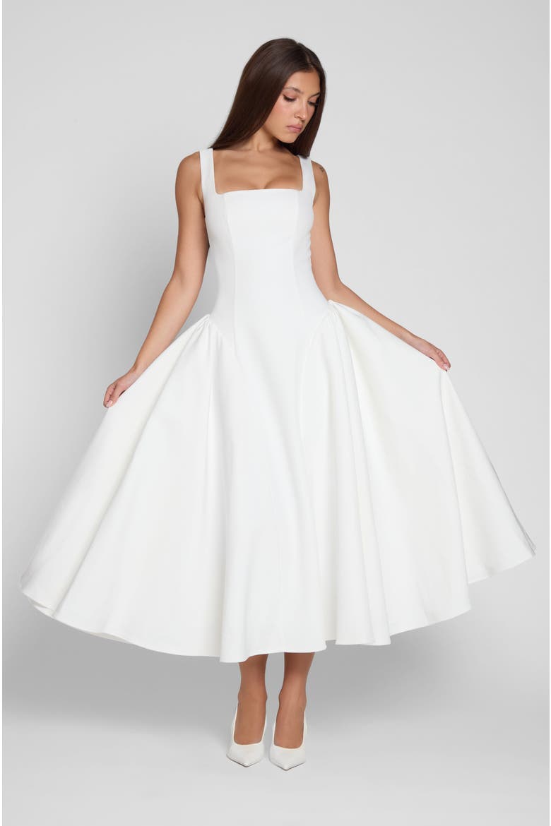 Chloe Corset Midi Dress, Alternate, color, White