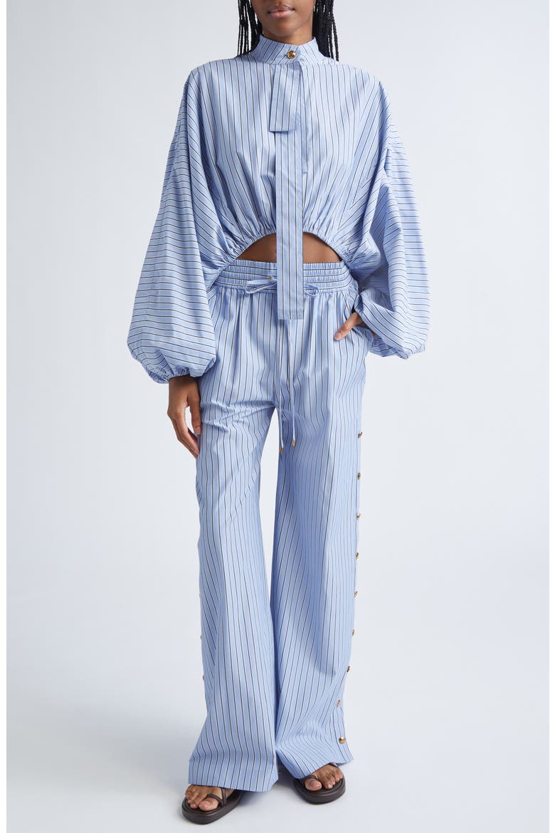Stripe Poplin Crop Top, Alternate, color, HYDRANGEA STRIPE