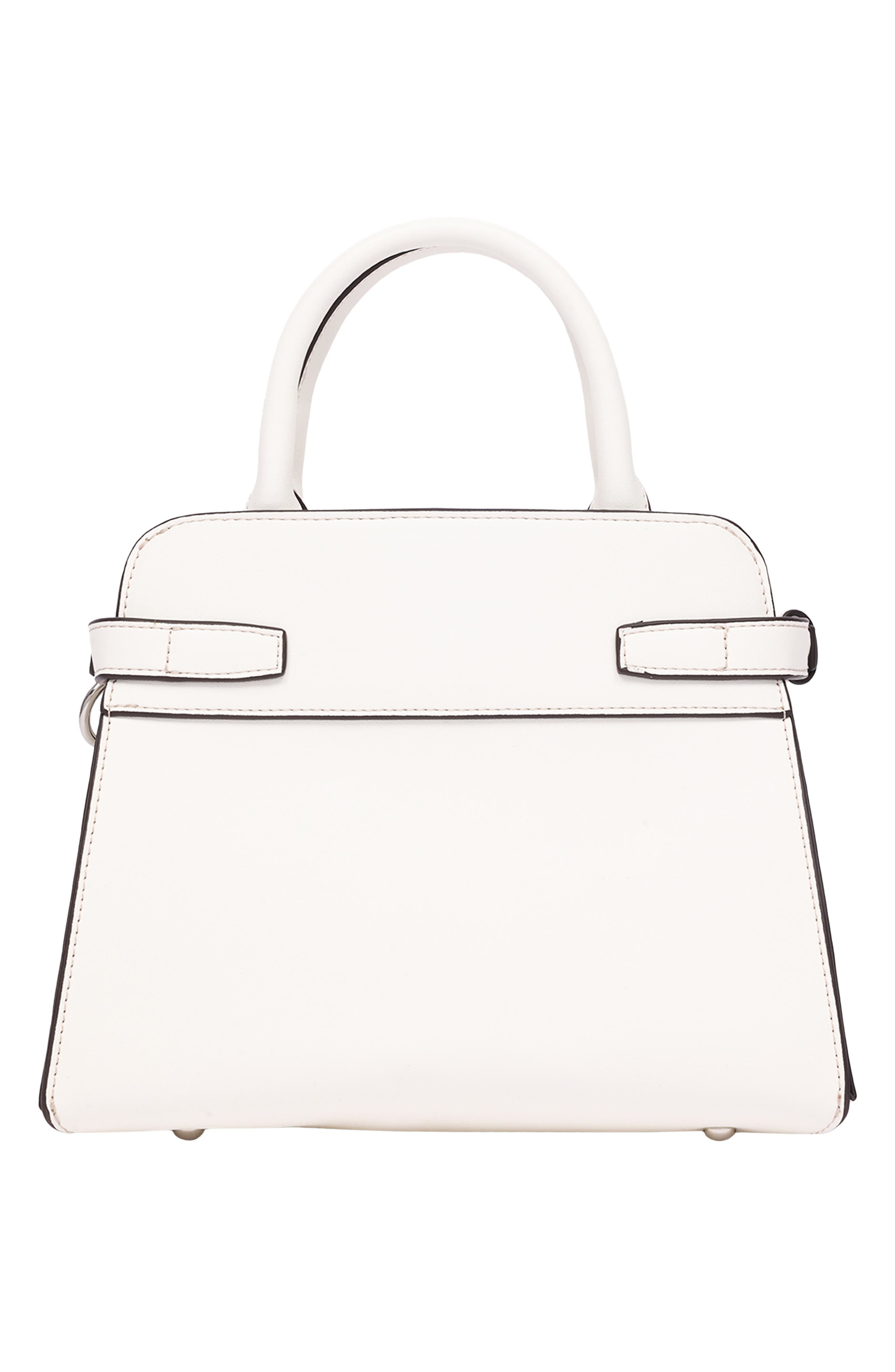 Beckham Belted Faux Leather Tote, Alternate, color, WHITE