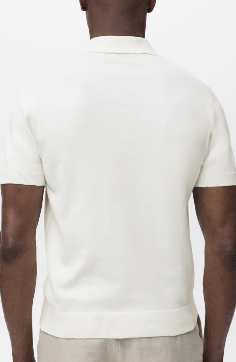 MANGO Openwork Knit Quarter Zip Polo, Alternate, color, 