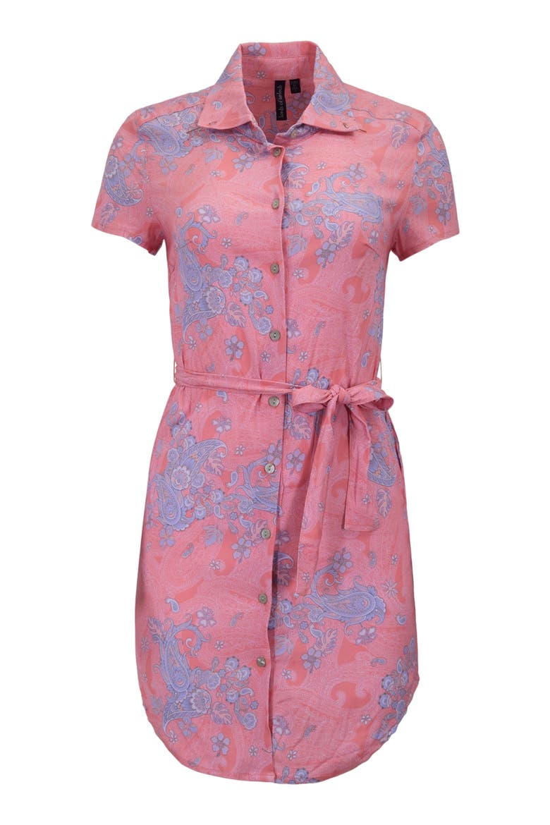Paisley Explosion Womens Shirt Dress, Alternate, color, PAISLEY EXPLOSION CORAL