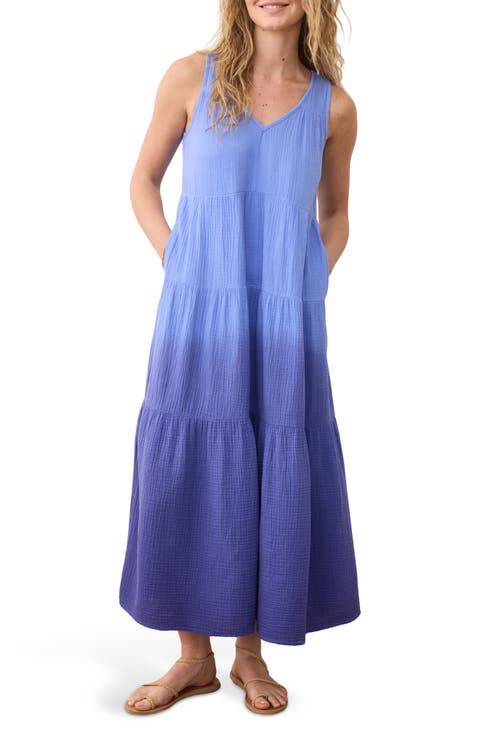 Corinne Sleeveless Double Cloth Cotton Maxi Dress