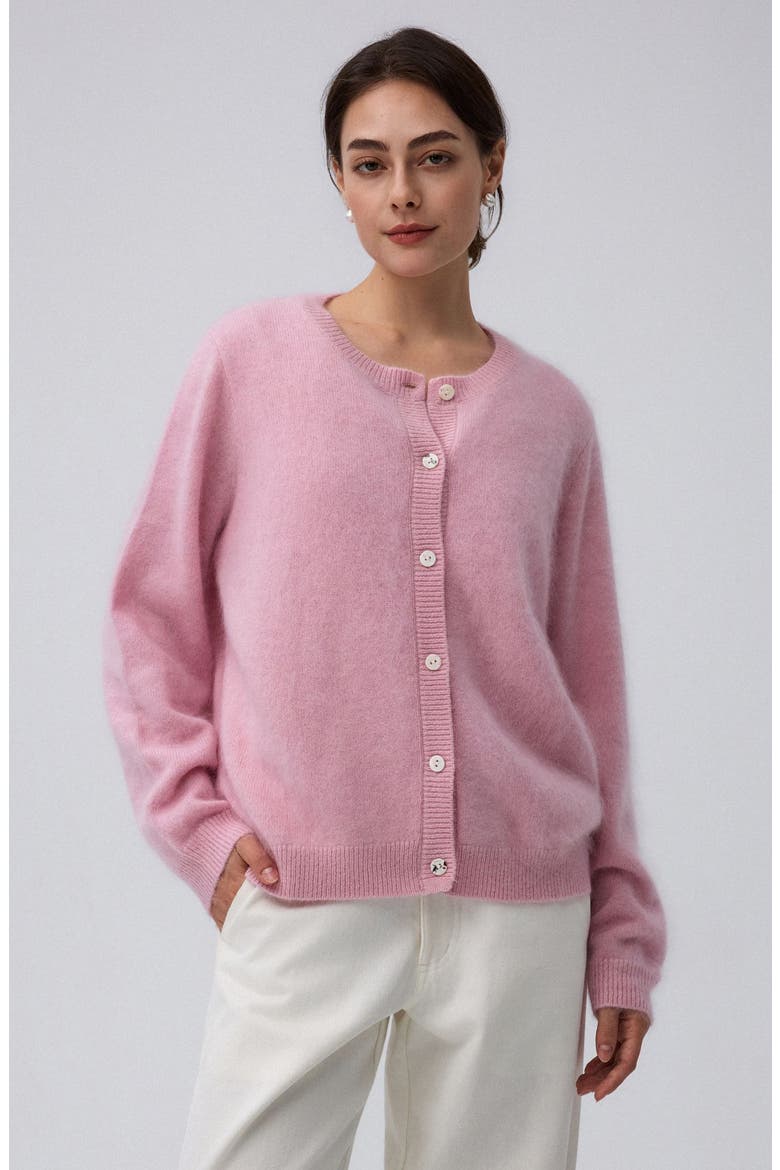 Brushed Wool-Blend Cardigan, Alternate, color, Vintage Pink