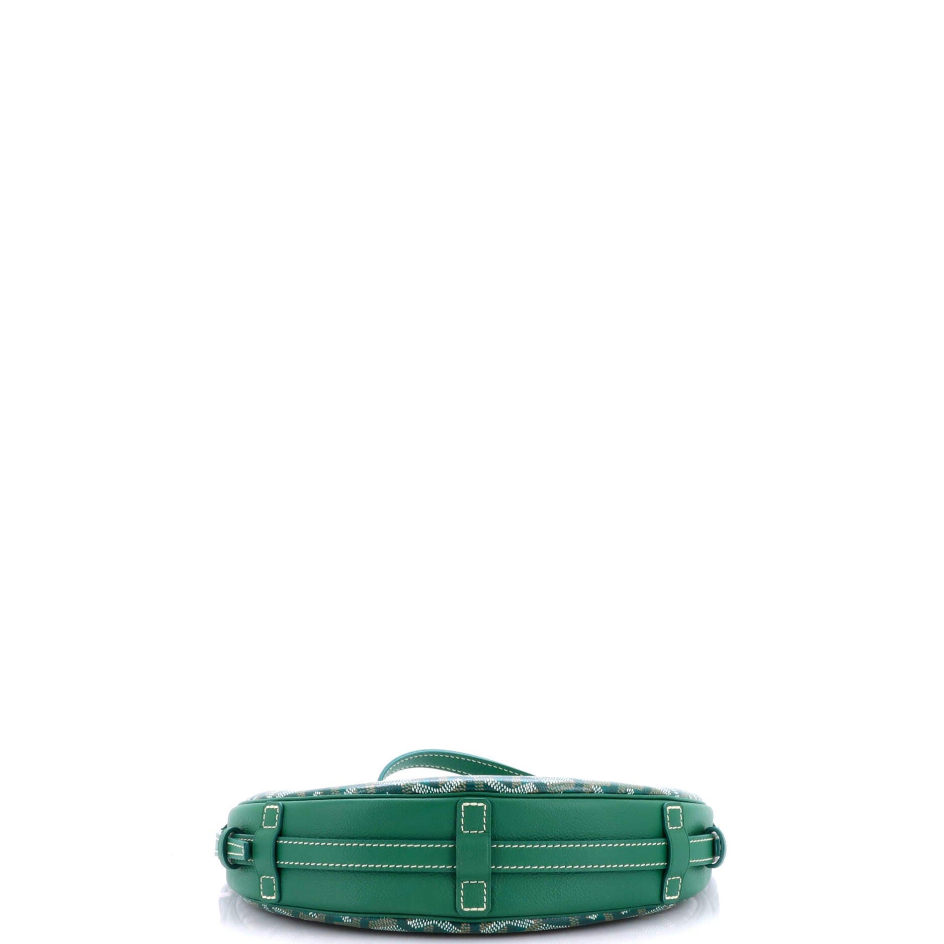 Hirondelle Shoulder Bag Coated Canvas and Leather, Alternate, color, Green