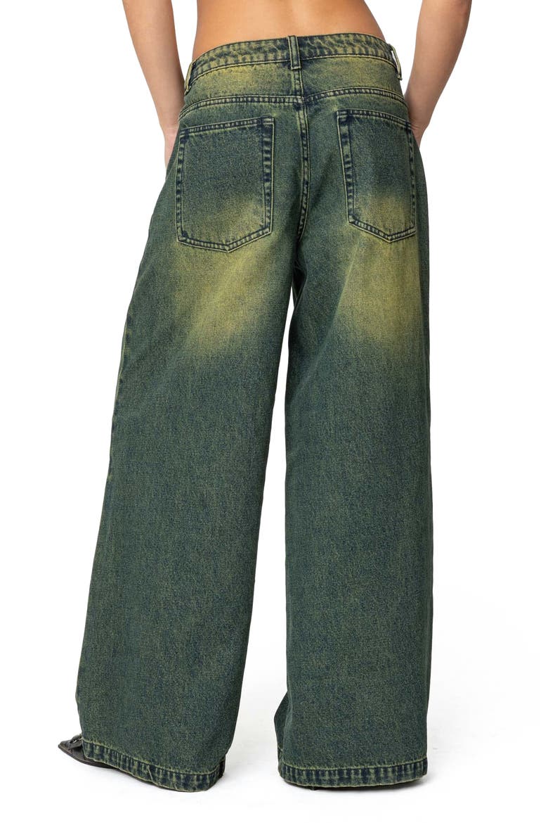 Shawn Tinted Low Rise Wide Leg Jeans, Alternate, color, BLUE-WASHED