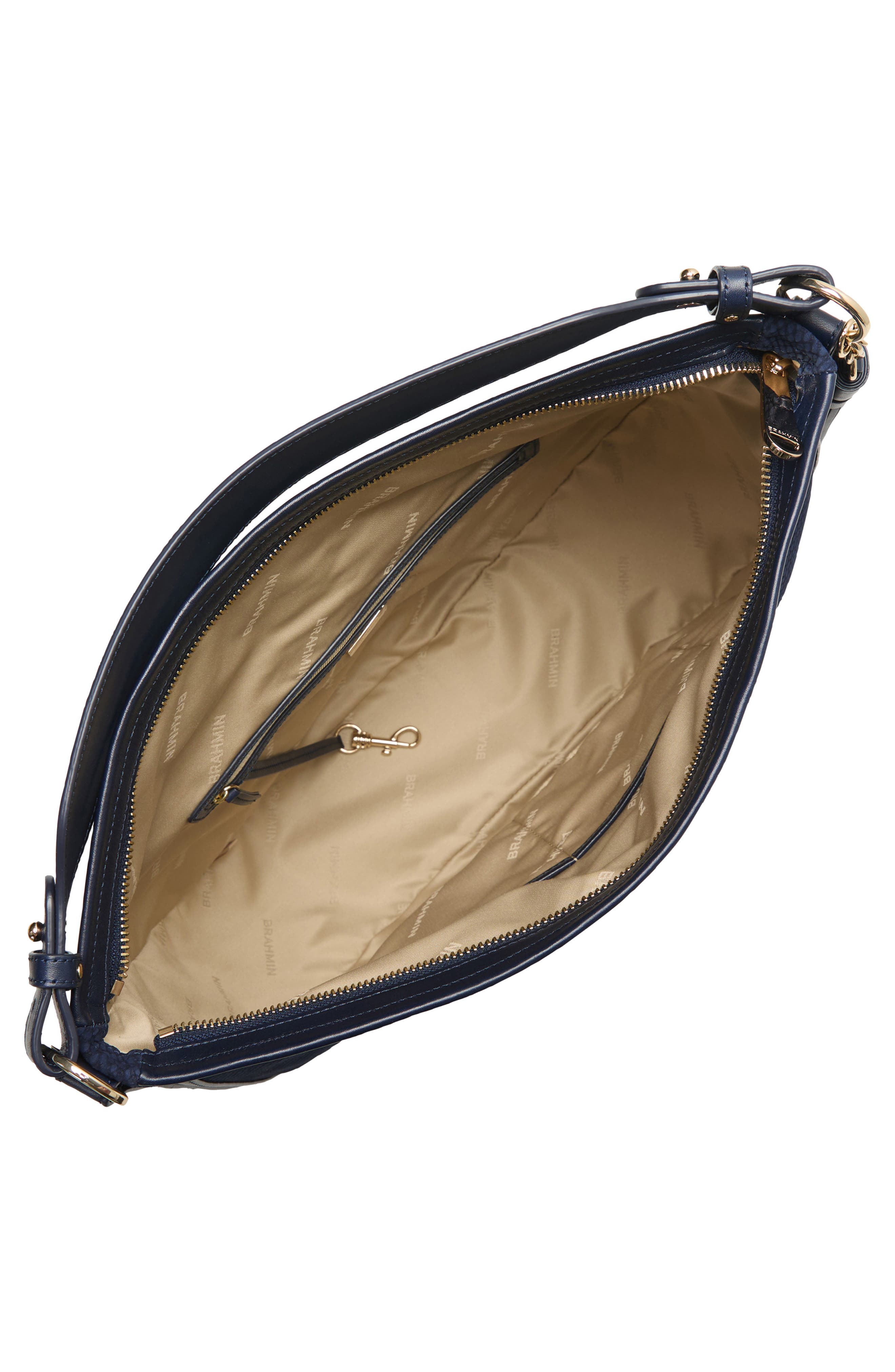 Brahmin Kathleen Snake Embossed Leather Shoulder Bag, Alternate, color, Navy Belcanto