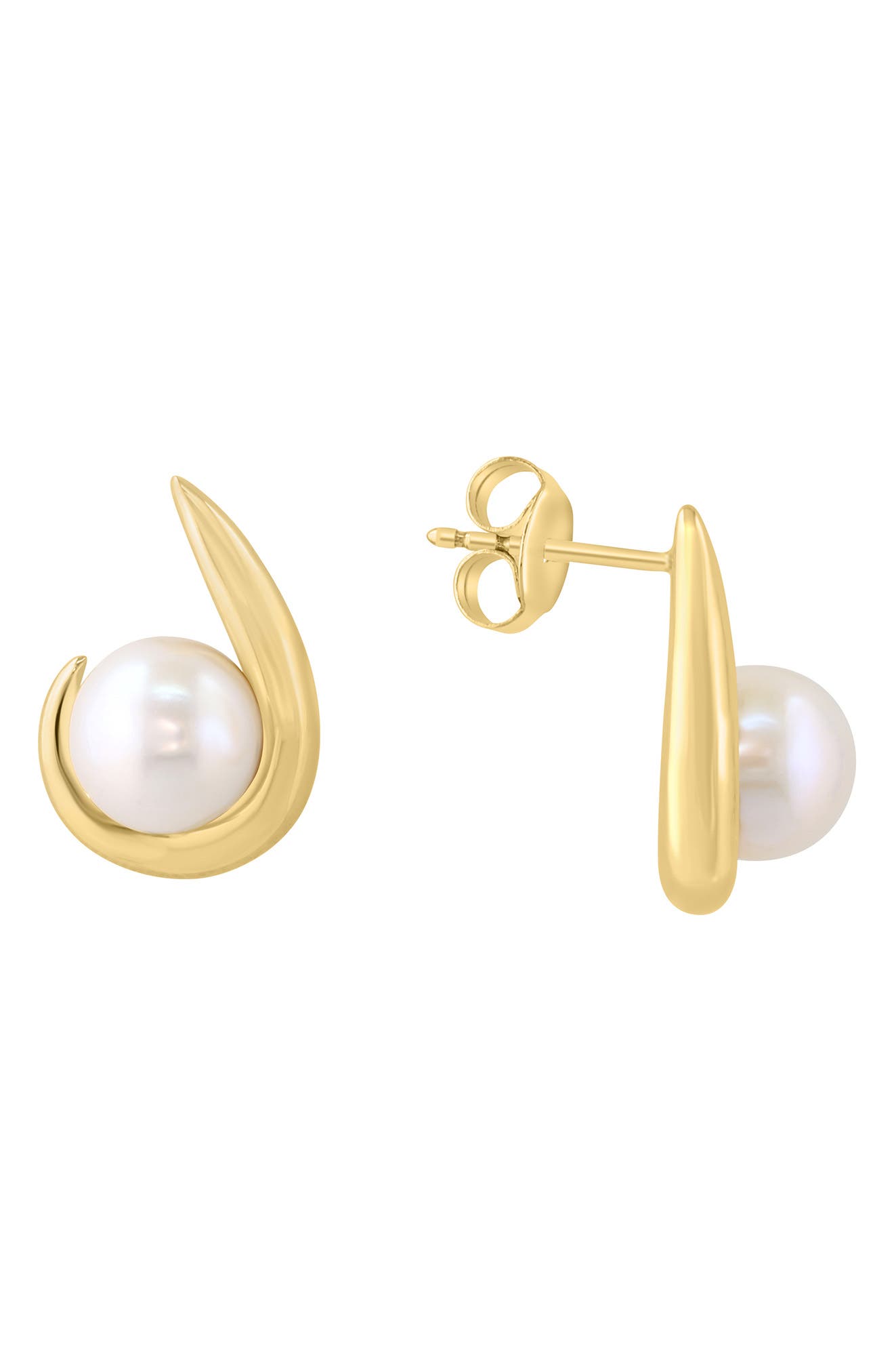 Gold Plated Pearl Drop Earrings