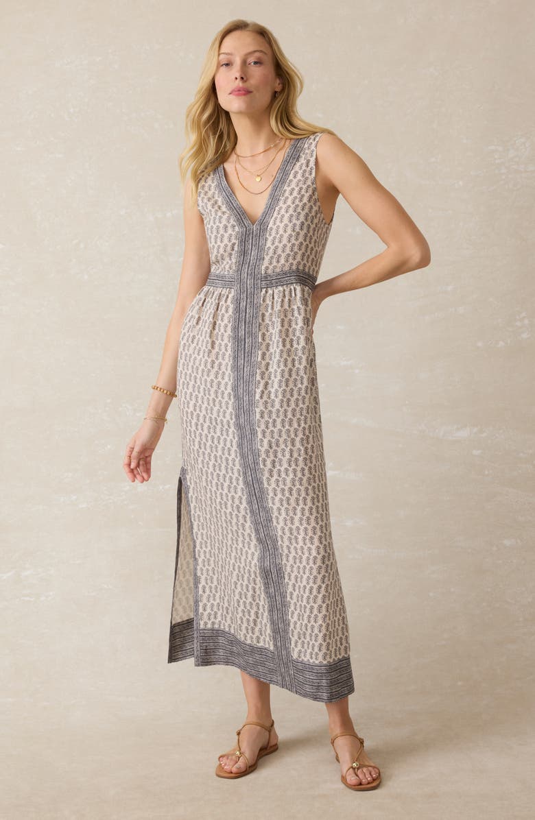 Faherty Macey Sleeveless Linen Maxi Dress, Alternate, color, Summer Pearl Blossom