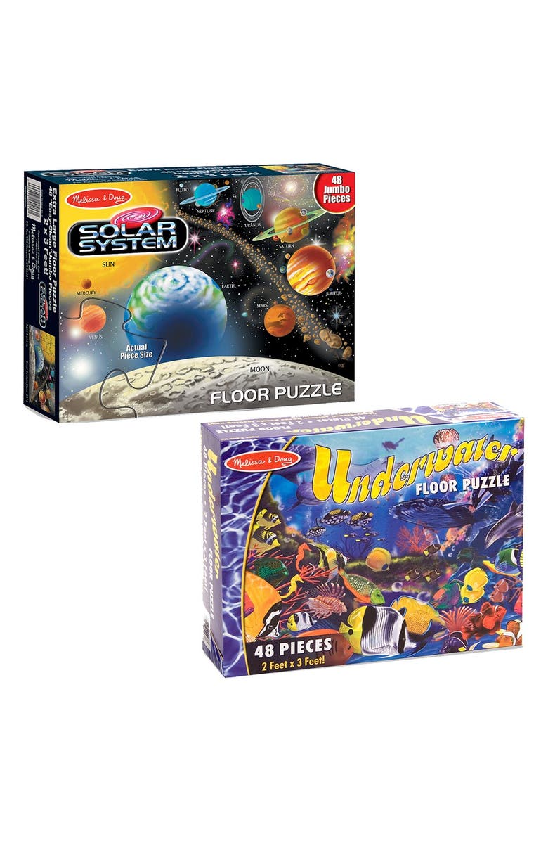 Melissa & Doug Solar System & Underwater Floor Puzzles, Main, color, 