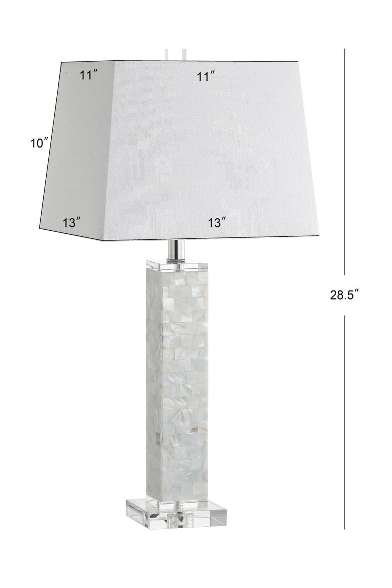 Noelle 28.5" Seashell LED Table Lamp, White, Alternate, color, White