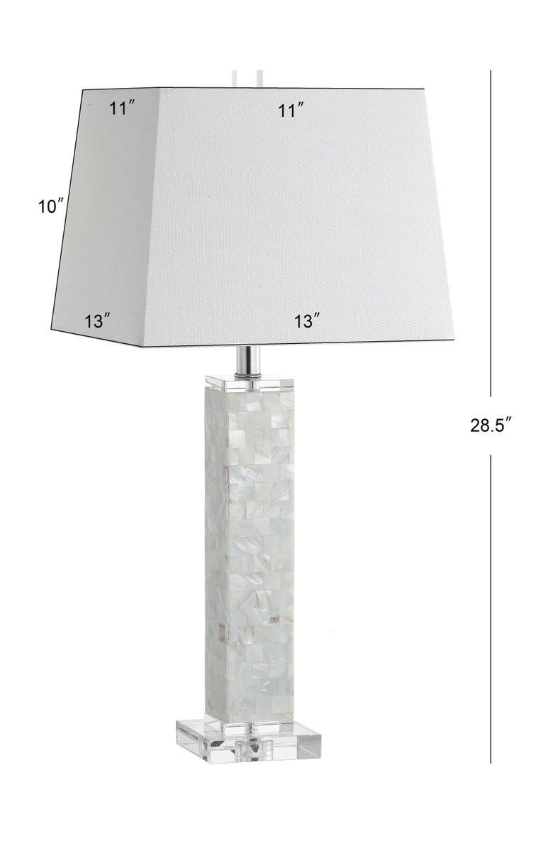 JONATHAN Y Noelle 28.5" Seashell LED Table Lamp, White, Alternate, color, White