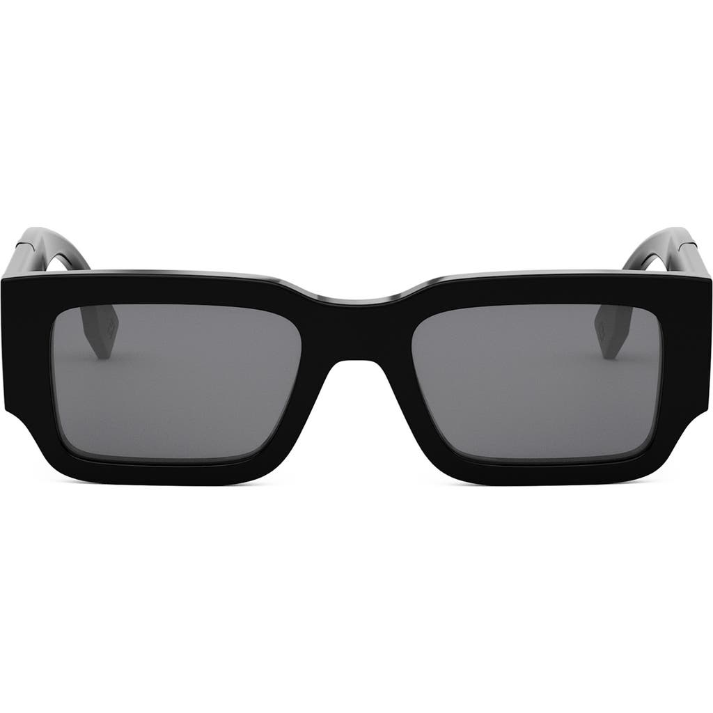 Fendi ' Diagonal 51mm Rectangular Sunglasses In Black