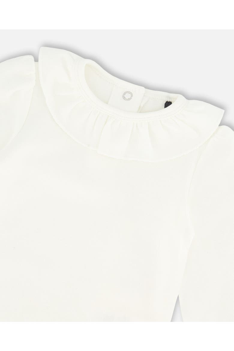Baby Girl's Organic Cotton Bodysuit And Printed Overall Set Cream With Flowers, Alternate, color, Printed Flowers