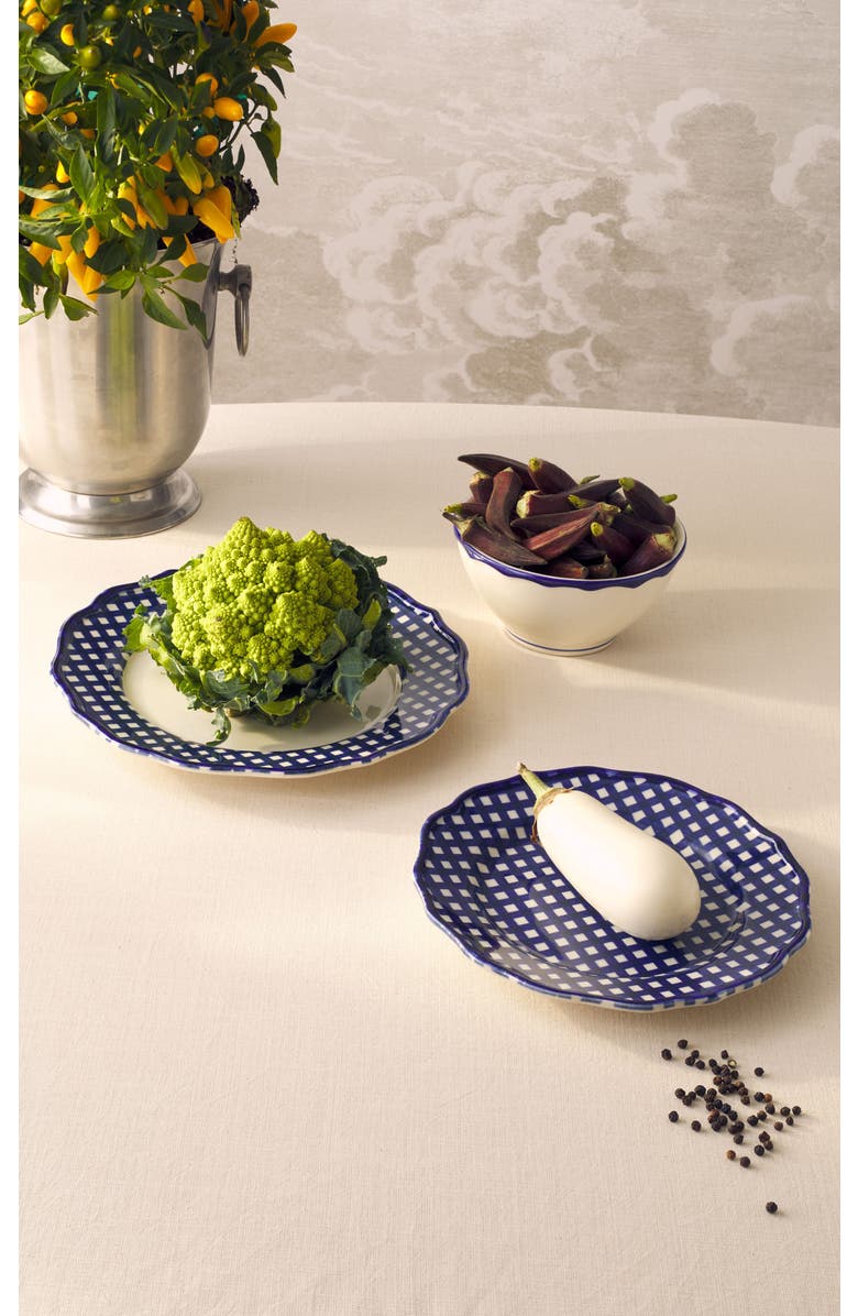 Maison Madison Home Beatrix 12 Piece Set with Cereal Bowl, Alternate, color, Cream/Blue