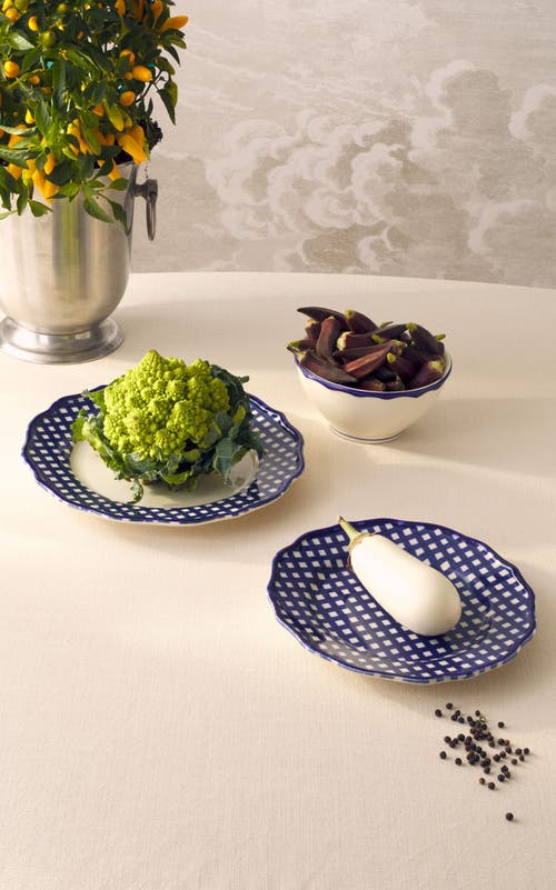 Maison Madison Home Beatrix 12 Piece Set With Cereal Bowl In Cream/blue