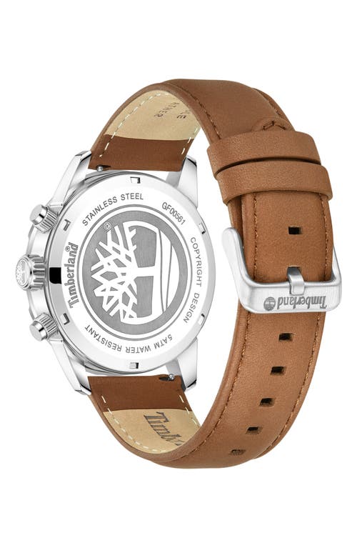 Timberland Hampton Harbour Multifunction Chronogrpah Leather Strap Watch, 46mm In Brown